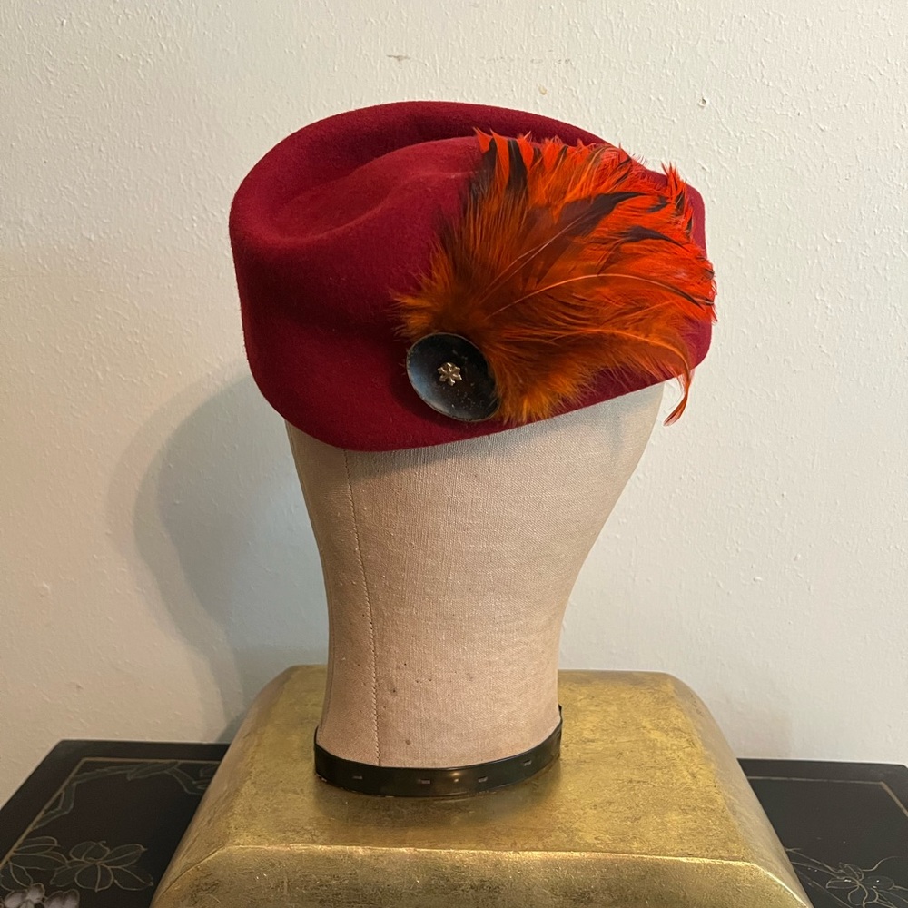 Vintage Felt & Feathered Hat by George Bollman Co., Inc.